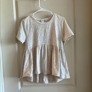 Altar'd State White Peplum Short Sleeve Tee